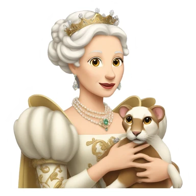 Queen holding a pet ermine sticker