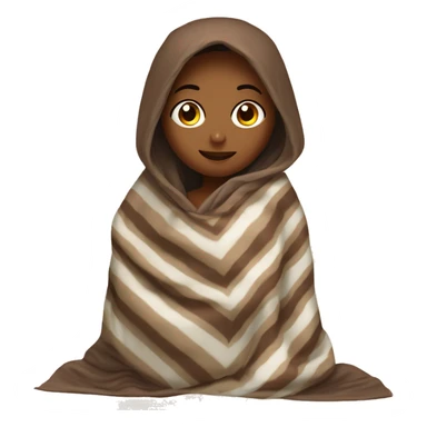 Girl in blanket drinking cocoa wrapped in a blanket sticker