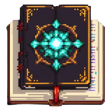 Fantasy spell book with glowing pages sticker