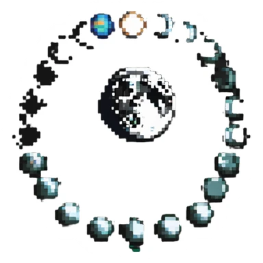 moon phases throughout a month cycle sticker