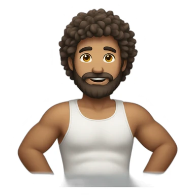 hairy man with belly sticker