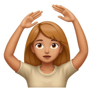 girl with her hands on her neck with eyes up sticker