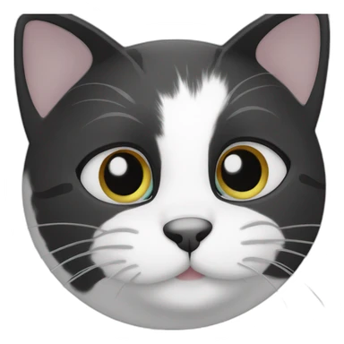 Black and white cat with grey eyes sticker