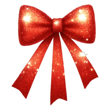Sparkly bow red sticker