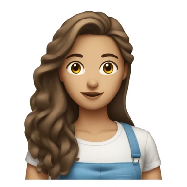 Girl with long brown hair cleaning sticker