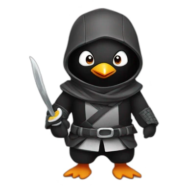 Penguin ninja cute sticker