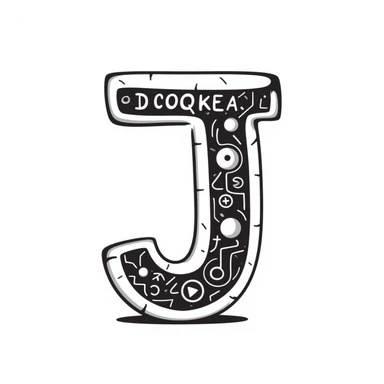 A fusion of the letter J and AI, representing artificial intelligence sticker