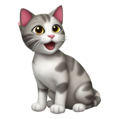 cat with hibiscus flower sticker