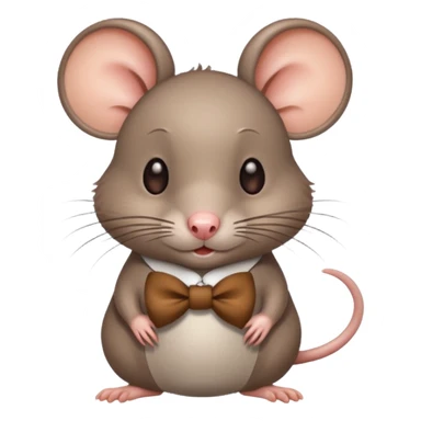 Rat wearing a bow sticker