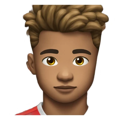 David Neres eyes closed and sad on locks with the jersey of Benfica (Red jersey) sticker