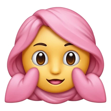 Crie um emoji de fone de ouvido branco com 2 lacinhos rosas claros sticker