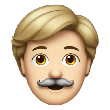 angela merkel with a moustache sticker