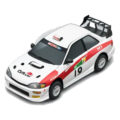 White toyota rally car sticker