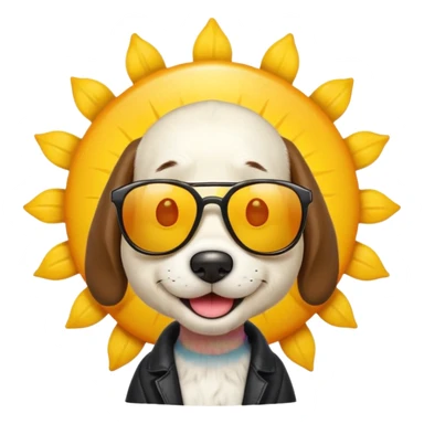 snoopy dog and a sun  sticker