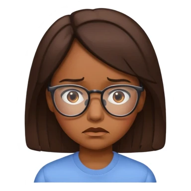 FROWN EXPRESSION WITH GLASSES GIRL sticker