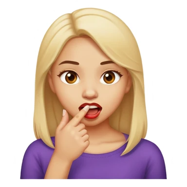 Girl biting finger sticker