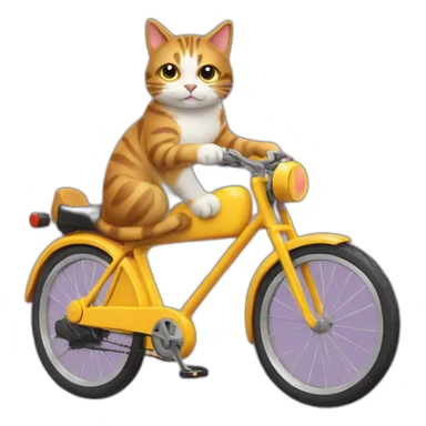 Cat on a bike sticker