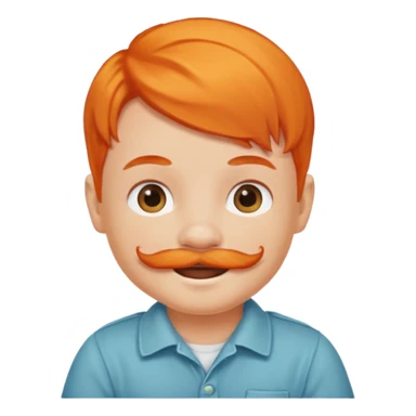 orange hair mustashed baby sticker