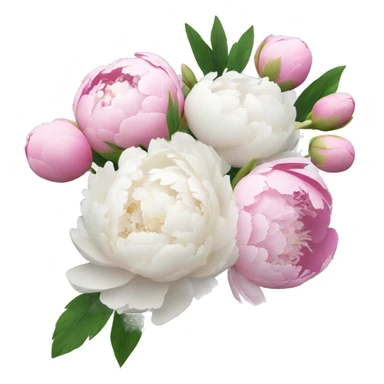 Peonies bouquet white and pink sticker