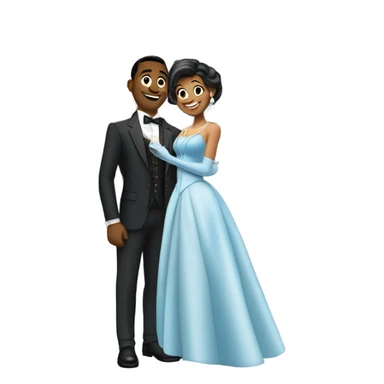 formal couple meme moment at Cinderella’s castle sticker