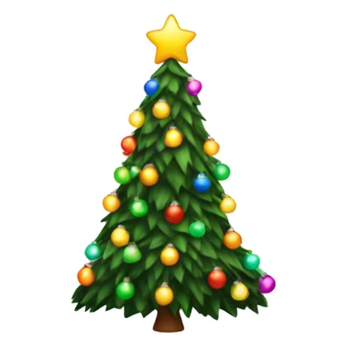 Realistic Christmas tree wrapped in lights sticker