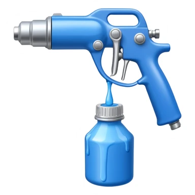 Paint Spray gun with the bottle under it  sticker