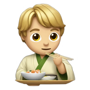 luke skywalker eats sushi sticker