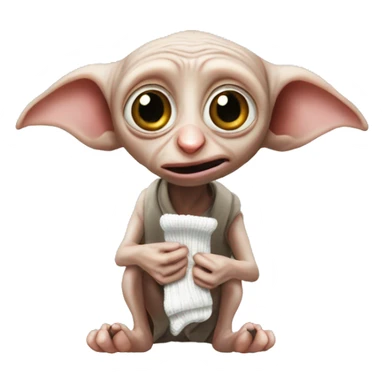Dobby from Harry Potter eating a sock  sticker