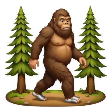 bigfoot walking with trees in the background sticker