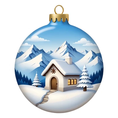 white christmas ornament with an alpine print  sticker