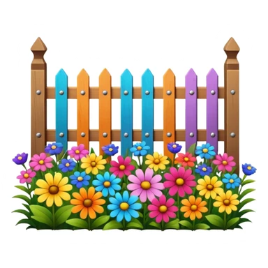 flower bed with a small fence sticker