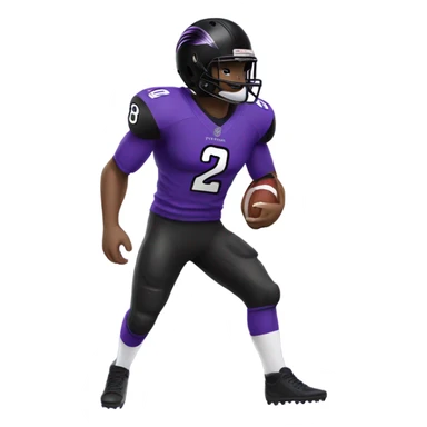 Football player with a raven logo black and purple  sticker