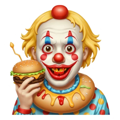 Art the clown from terriffer eating a burger sticker