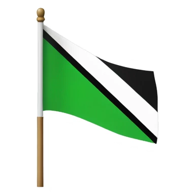 3 horizontal lines (green, white and black) flag in a stick  sticker