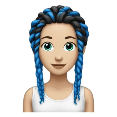 White girl with Black and blue dreadlocks sticker