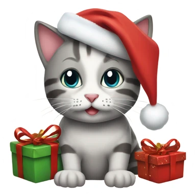Christmas cat with gifts sticker