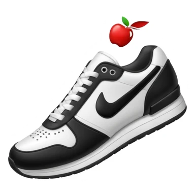3D Apple-style emoji of a sneaker pressing on the ground, leaving a clear shoe print under it. Rounded, glossy, smooth, soft shadows, white background.

 sticker