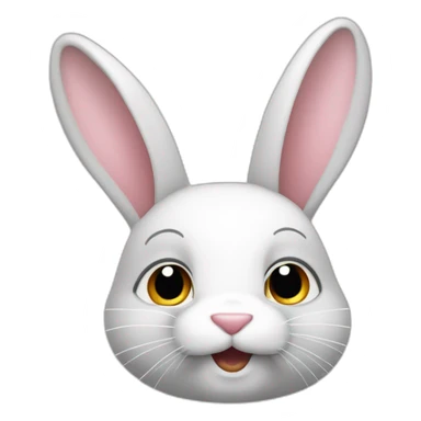Lapin blanc avec des taches grises sticker
