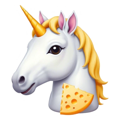 unicorn with cheese on its head sticker