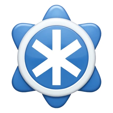 blue medical star of life symbol sticker