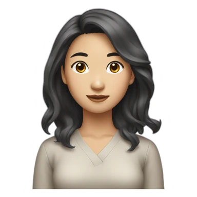 Medium hair Asian woman sticker