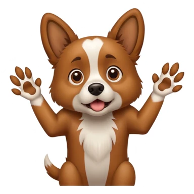 dog with hands out in front of face in a surprised pose sticker