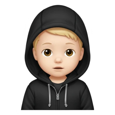 baby with black hoodie sticker