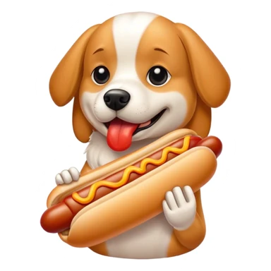 Dog eating a hotdog sticker