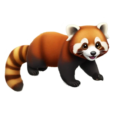 Red panda play with a butterfly  sticker