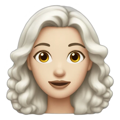 White Woman with dark hair and snow sticker