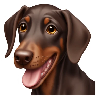 Panting happy chocolate Doberman puppy sticker