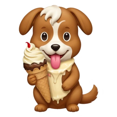 Dog eating ice cream  sticker