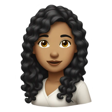 Latina girl with long curly black hair  sticker