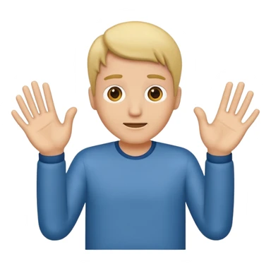 Lap of man empty showing hands to it sticker